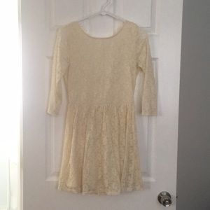 Forever 21 scoop backed cream dress